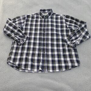 LL Bean Shirt Mens XL Flannel Button Up Check Plaid Outdoor Camp Hiking